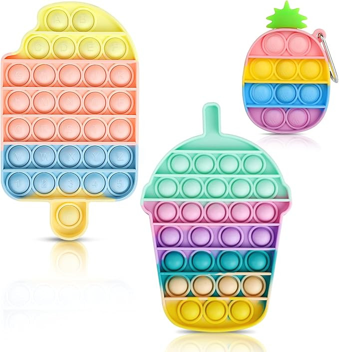 Pop Fidget Toy, Ice Cream Push Bubble Fidget Toys Stress Reliever for Kids and Adults, Silicone S... | Amazon (US)
