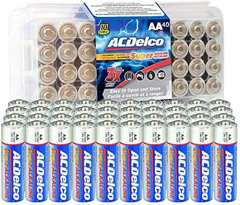 ACDelco 40-Count AA Batteries, Maximum Power Super Alkaline Battery, 10-Year Shelf Life, Reclosea... | Amazon (US)