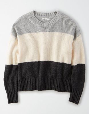 AE Color Block Crew Neck Sweater | American Eagle Outfitters (US & CA)