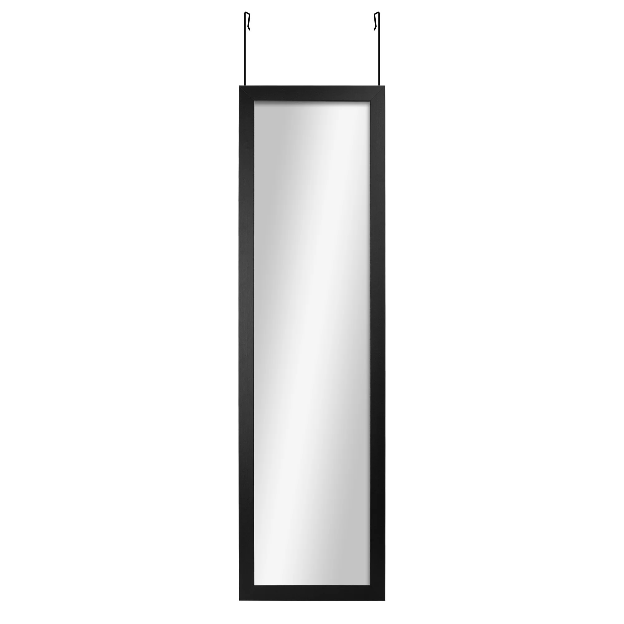 Mainstays 14.25" x 50.25" Black Over the Door Mirror | Walmart (US)