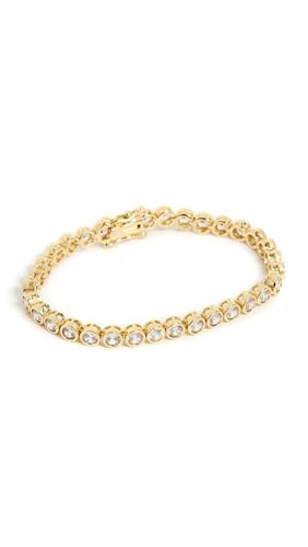 Alexa Leigh Women's Crystal Bezel Tennis Bracelet, Yellow Gold, One Size | Amazon (US)