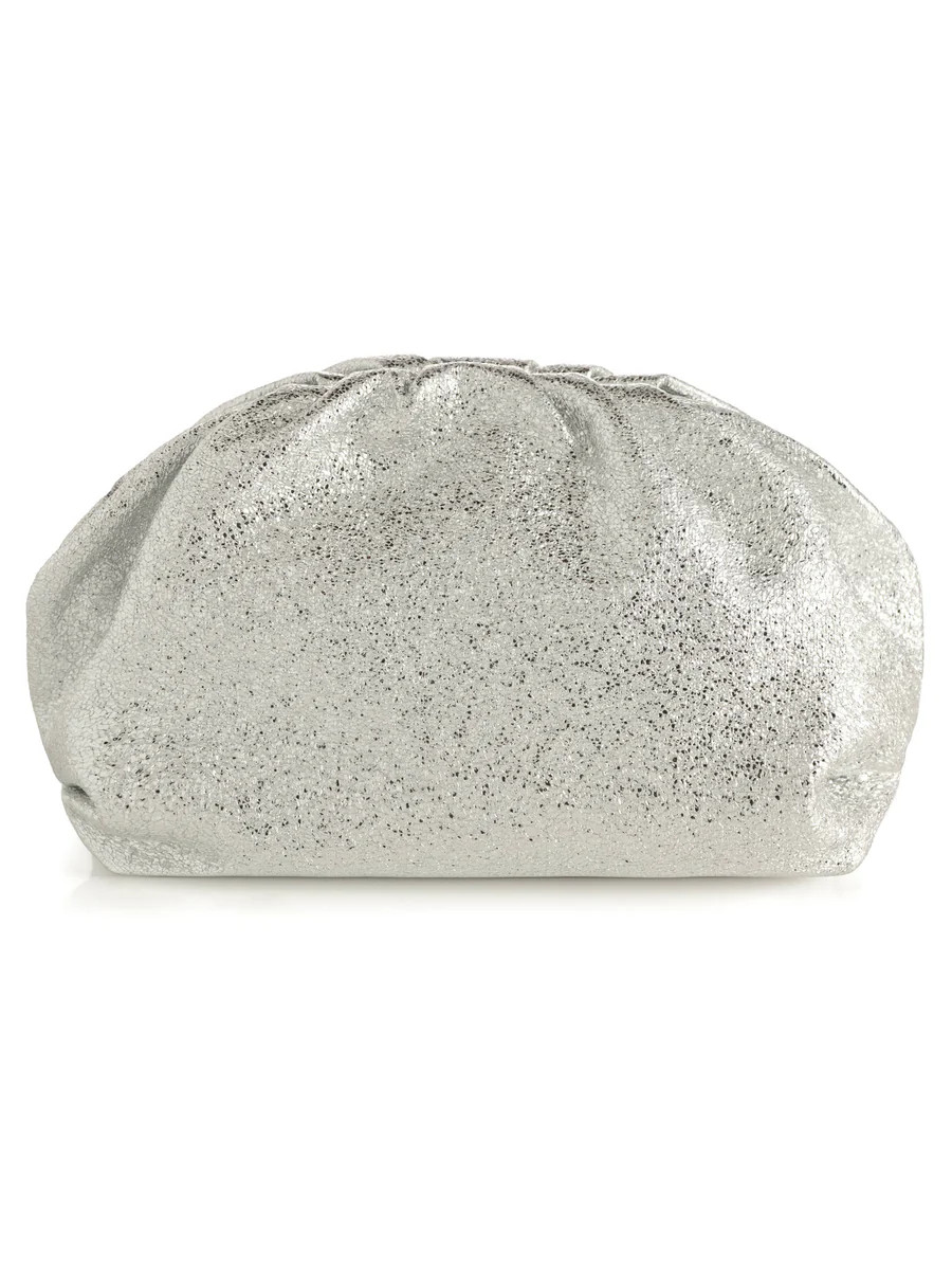 Sass Metallic Clutch - Silver | Triple Threads