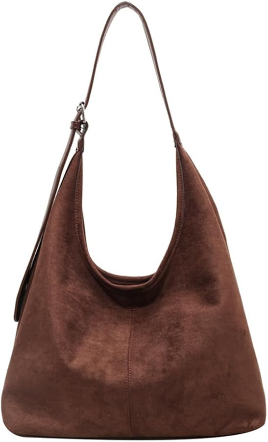 Leather Hobo Bags for Women Brown Purses Suede Purse Slouchy Tote Bag Suede Tote Bag Fall Purses ... | Amazon (US)