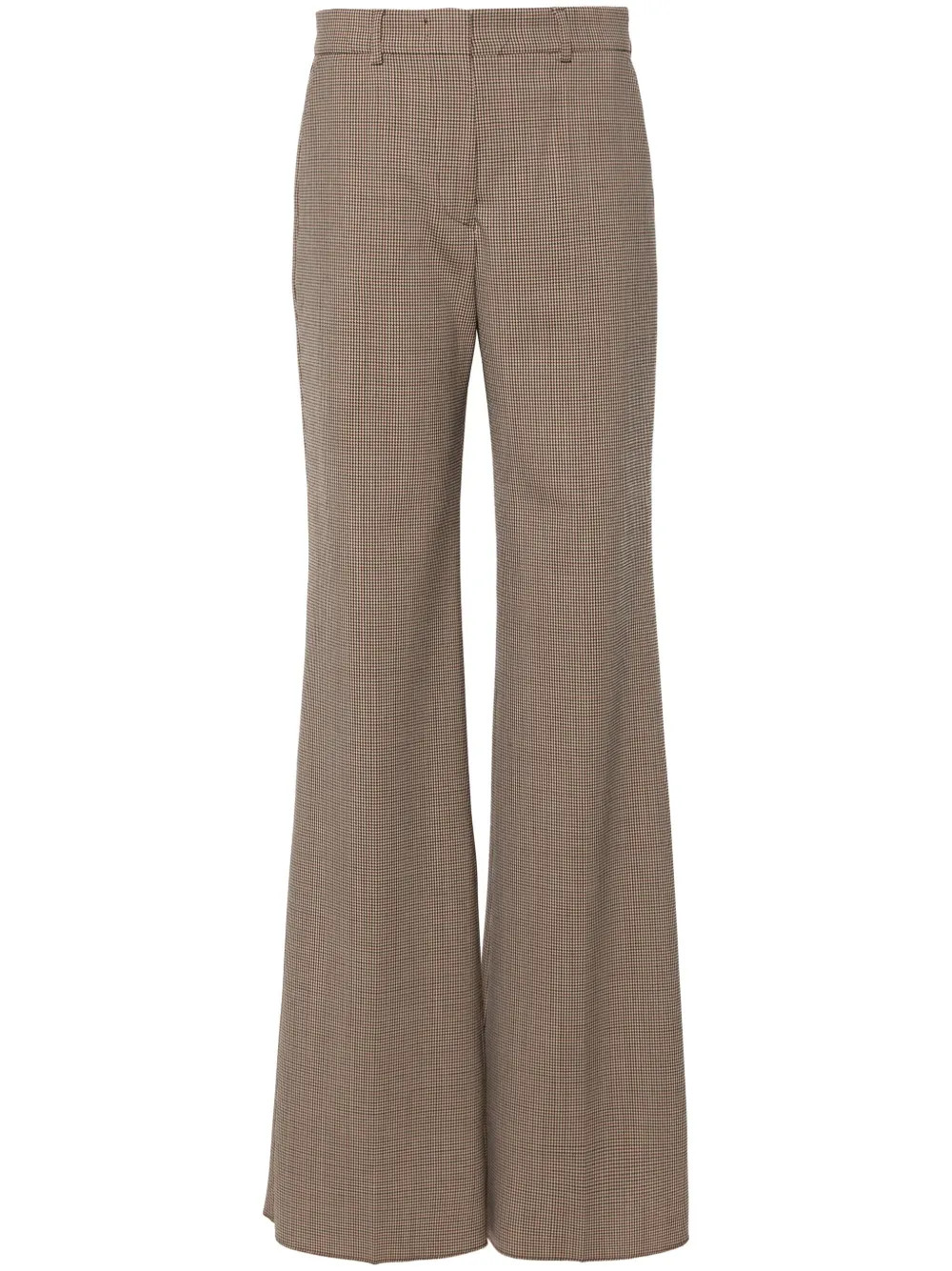 Sportmax Checked Flared Trousers | Brown | FARFETCH | Farfetch Global