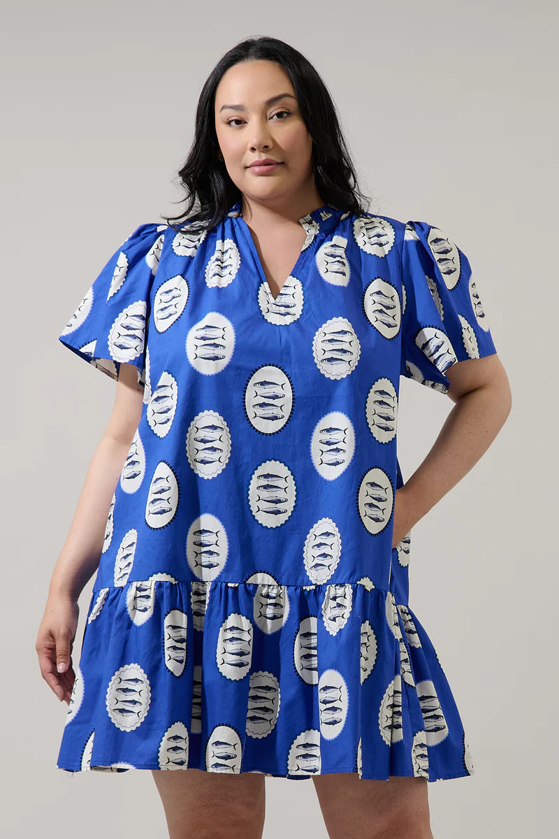 Sardine Sea Azari Shift Mini Dress Curve | Sugarlips