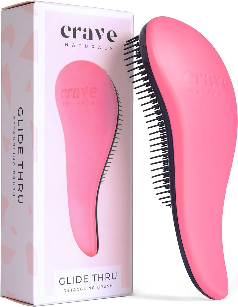Crave Naturals Glide Thru Hair Brush - Detangler Brush for Curly, Straight, Wet or Dry Hair - Gen... | Amazon (US)