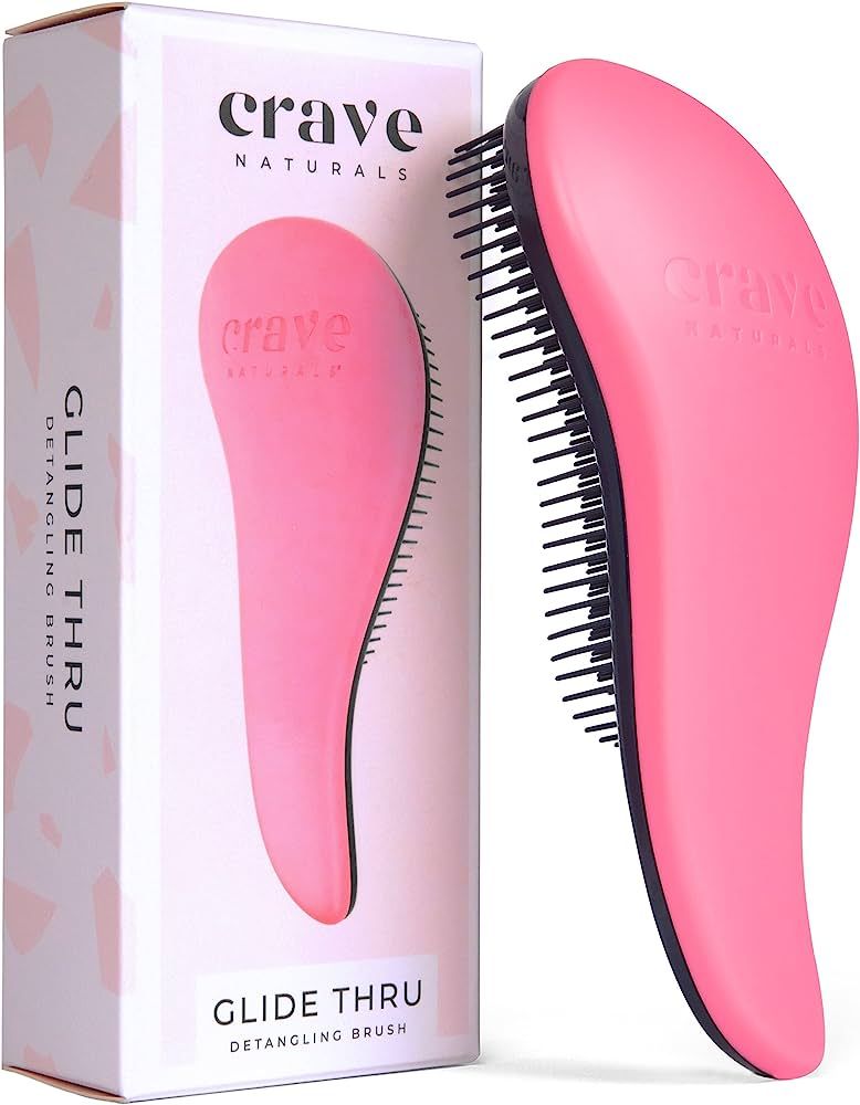 Crave Naturals Glide Thru Detangling Brush for Adults & Kids Hair- Detangler Brush for Natural,Cu... | Amazon (US)