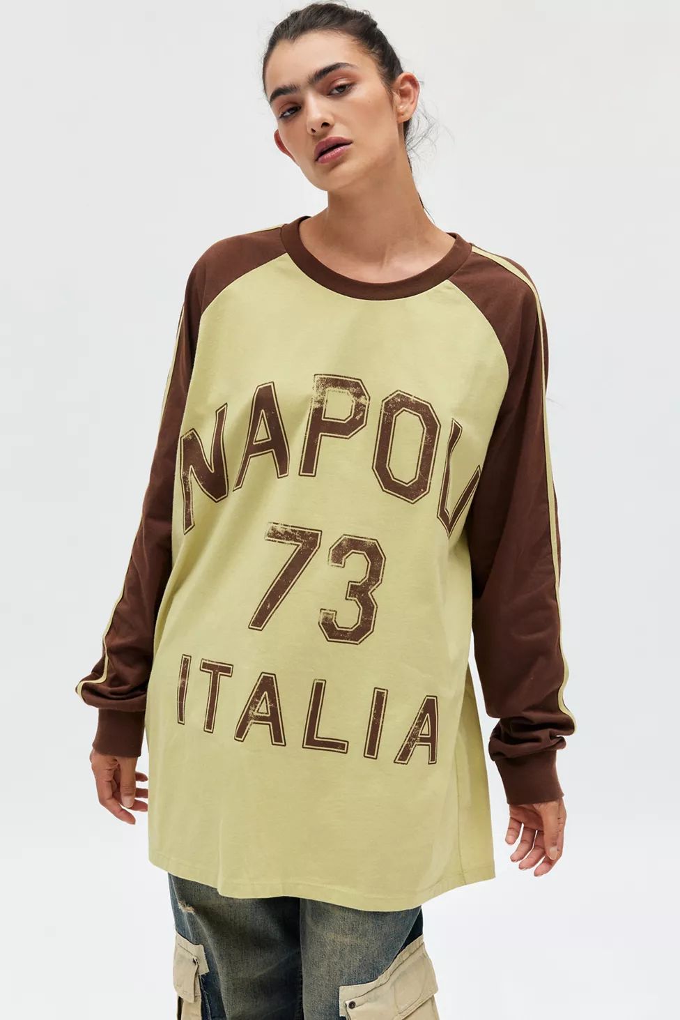 Napoli 73 Oversized Long Sleeve Graphic Tee | Urban Outfitters (US and RoW)