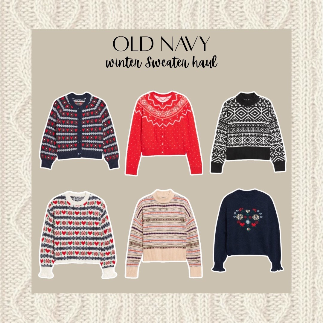 Old Navy winter sweaters I couldn’t pass up 🤍
So many cozy knits, festive details, and easy throw-on styles. These are perfect for holiday plans, everyday errands, and staying warm without trying too hard. Linking all my favorites here ✨

#LTKFindsUnder50 #LTKootd #LTKSeasonal