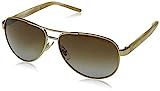 Ralph by Ralph Lauren Women's RA4004 Aviator Metal Sunglasses, Gold/Cream/Polarized Brown Gradient,  | Amazon (US)