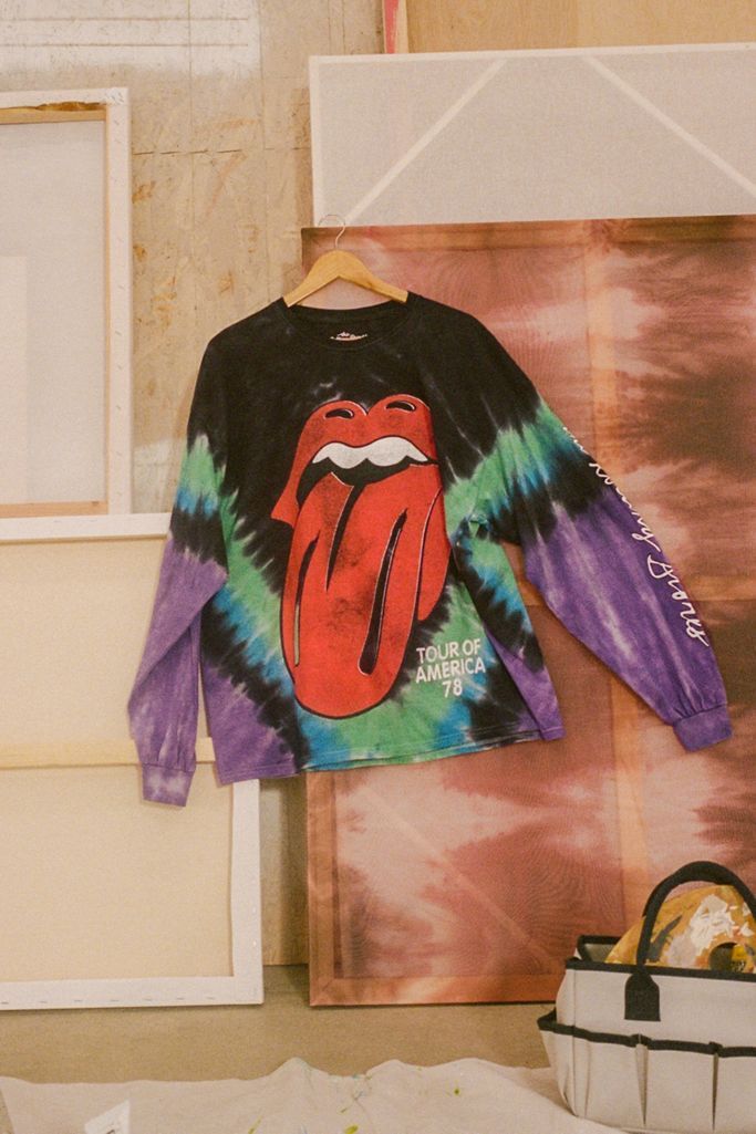 The Rolling Stones Tie-Dye Long Sleeve Tee | Urban Outfitters (US and RoW)