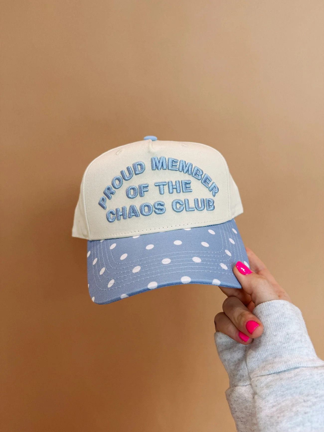 ETTA OG | chaos club trucker hat - denim / polka dot | Etta+East