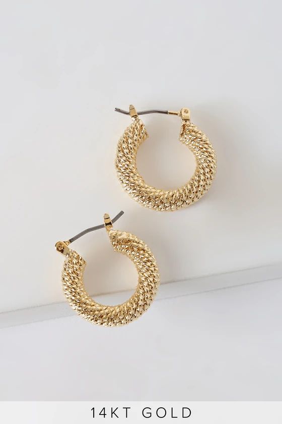 Daniella 14k Gold Mini Hoop Earrings | Lulus (US)