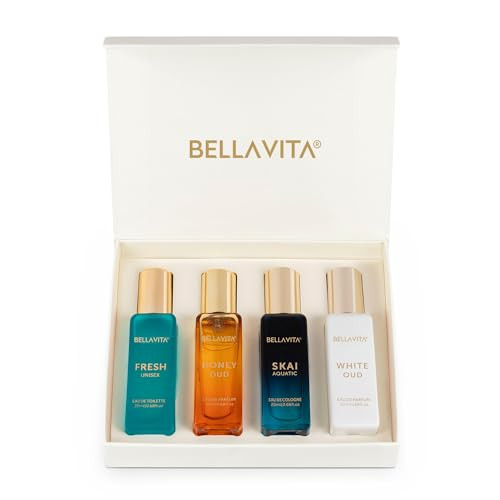BellaVita Luxury Women's Cologne Set | Includes: Honey Oud, Skai, Fresh, White Oud | Perfect Luxury Fragrance Gift for Her | Perfume for Women's | 4 * 20ML ((4x0.68 fl. oz.) | Amazon (US)
