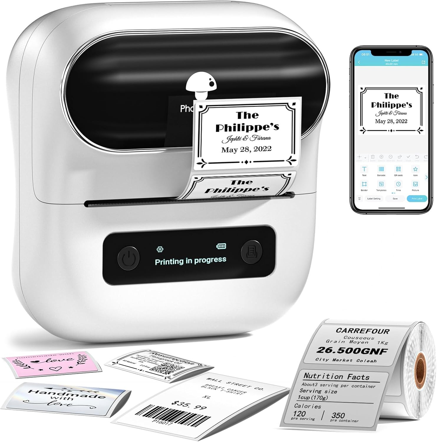Phomemo Label Maker, M220 Barcode Printer, Bluetooth Thermal Label Printer, with Multiple Templat... | Amazon (US)