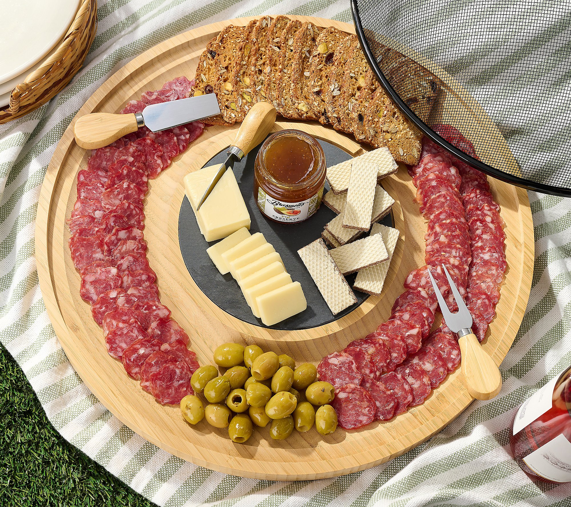 Sergio's 7-pc Charcuterie Pairings w/ Board,Cloche & Knives | QVC