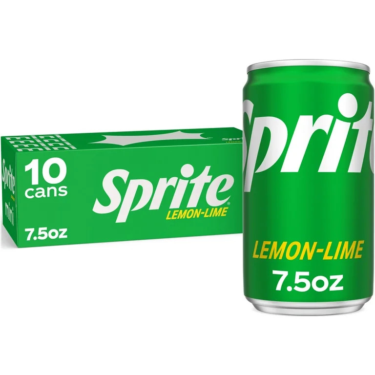 Sprite Lemon Lime Mini Soda Pop Soft Drink, 7.5 fl oz, 10 Pack Cans | Walmart (US)