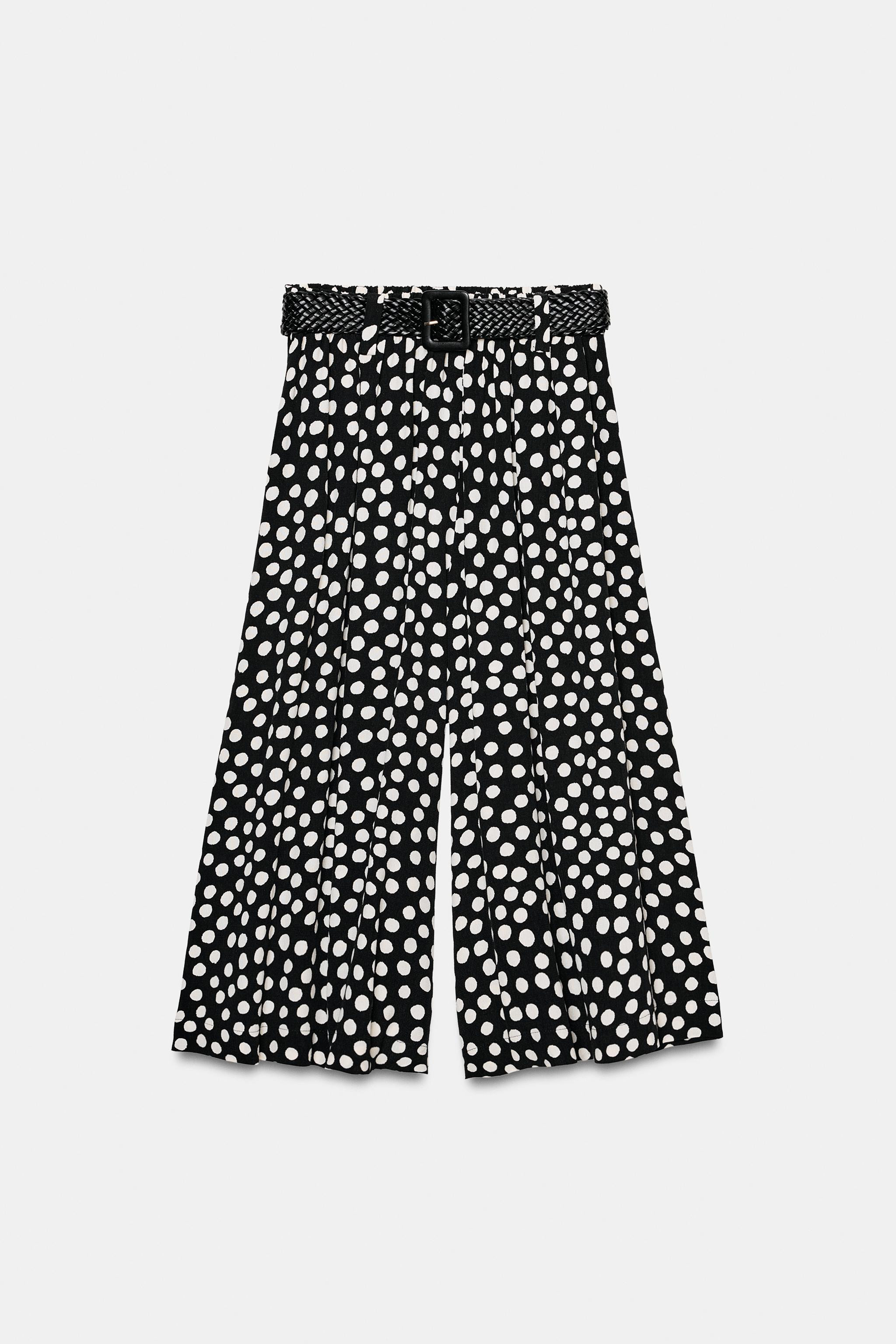 POLKA DOT CULOTTES WITH BELT | Zara US