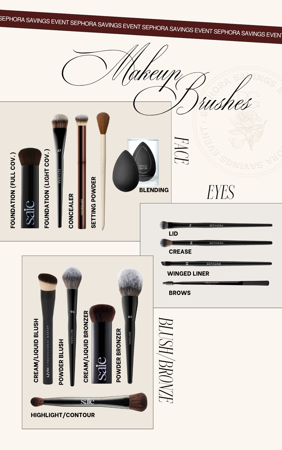 My favorite makeup brushes 🖤 Sephora sale, Sephora fall sale, Sephora favorites, Sephora haul, Sephora makeup, makeup routine, everyday makeup, Sephora savings event, makeup brush, foundation brush, concealer brush, powder brush, beauty blender, eyeshadow brush, eyeshadow brushes, best makeup brushes, brow brush, eyebrow brush 

 

#LTKSeasonal #LTKSaleAlert #LTKBeauty