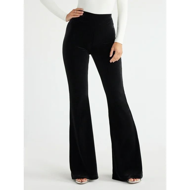 Sofia Jeans Women's Melissa Flare Velour Pants, 33.5" Inseam, Sizes XS-3XL | Walmart (US)