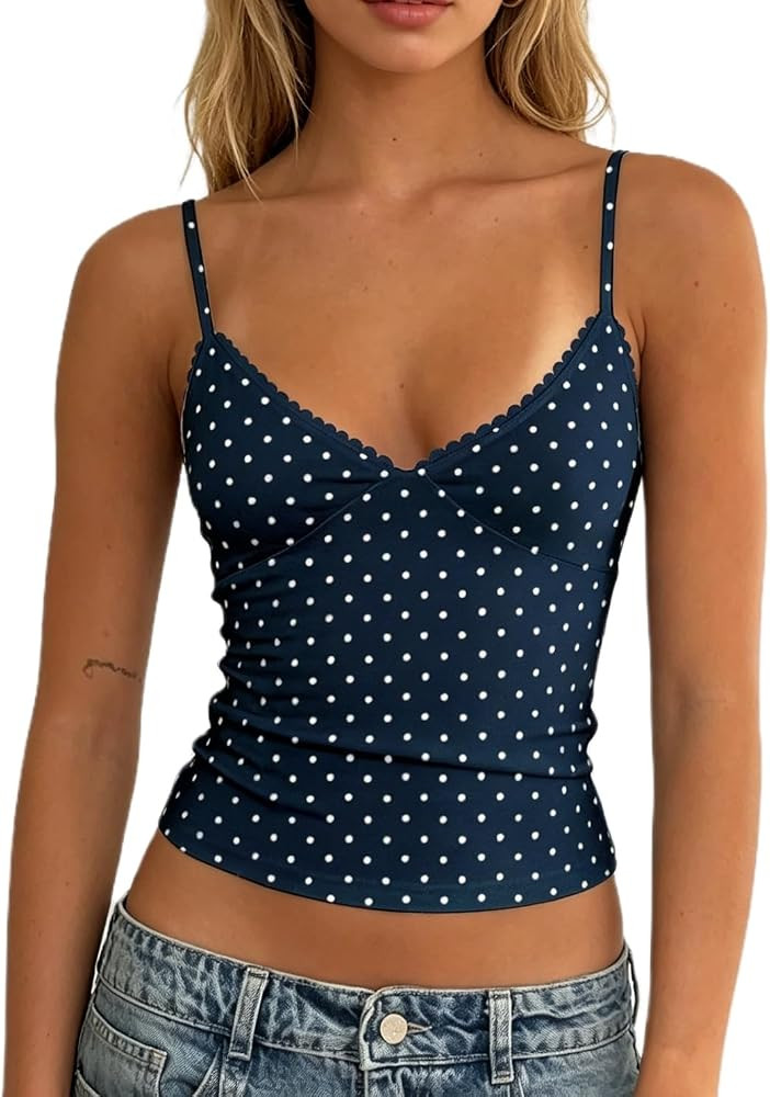 Polka Dots Tank Top for Women Teens Girls Cute Summer Tops | Amazon (US)