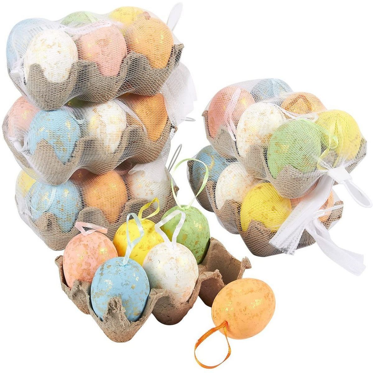 Juvale 36 Pack Metallic Gold Easter Egg Hanging Ornaments for Crafting Spring Décor, 3x1.75x1.75... | Target