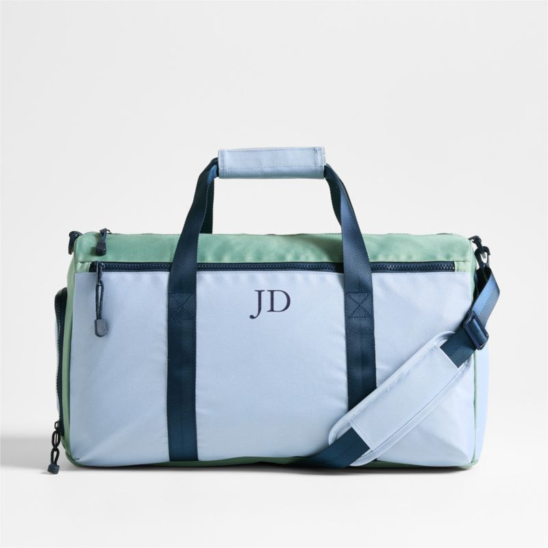 Dreamer Green and Blue Colorblock Kids Duffel Bag | Crate & Kids | Crate & Barrel