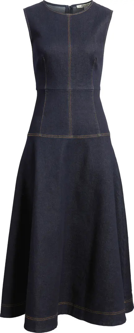 ZOE AND CLAIRE Sleeveless Denim A-Line Midi Dress | Nordstrom | Nordstrom