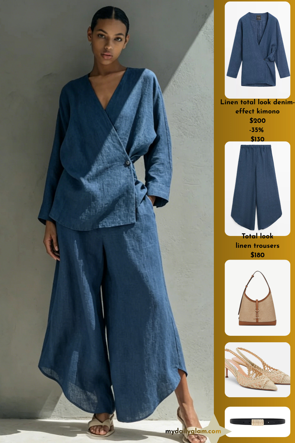 Indigo Wrap V-Neck Side Button Linen Long Sleeve Top & Matching Wide Leg Linen Trousers Quiet Luxury Monochrome Office Co-Ord

#QuietLuxuryStyle #MonochromeLinenSet #LinenWorkwear
 

 #LTKootd #LTKOver40 #LTKWorkwear
