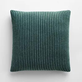 Birds Eye Stripe Emerald Knit Throw Pillow Cover 18" x 18" | Unison