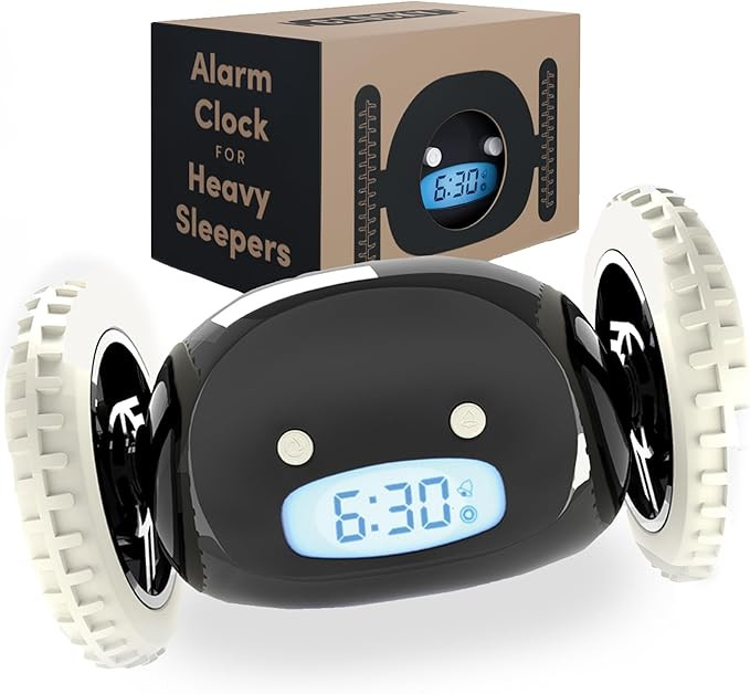 CLOCKY Alarm Clock on Wheels – Loud Rolling Alarm Clock for Heavy Sleepers | Runaway Clock that... | Amazon (US)
