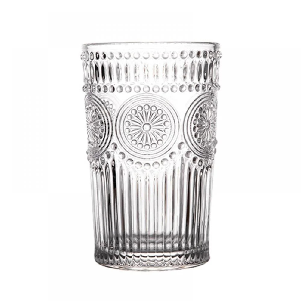 Romantic Embossed Water Glass,Premium Glass Set For Refreshments, Soda & Beverages, Perfect For D... | Walmart (US)