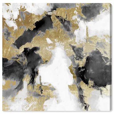 'Explosive Shade White and Gold' Framed Painting Mercer41 Size: 13" H x 13" W x 0.75" D, Format: Whi | Wayfair North America