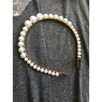 White Pearl Headband, Vintage Hair Band, Pearls Head Band, Women Boho Turban Knot Headband | Etsy (US)