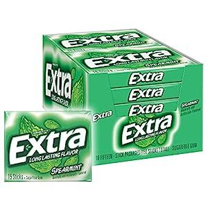 EXTRA Spearmint Sugarfree Chewing Gum, 15 Pieces (Pack of 10) | Amazon (US)