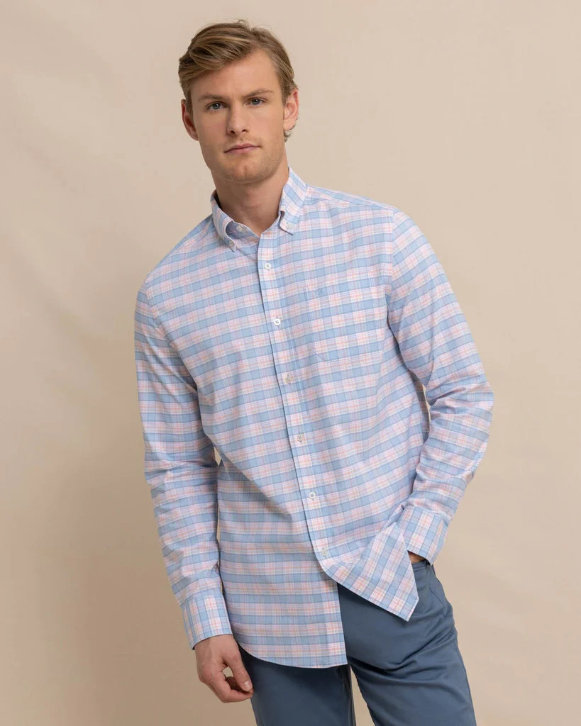 Coastal Passage Brockman Plaid Long Sleeve Sport Shirt | Southern Tide