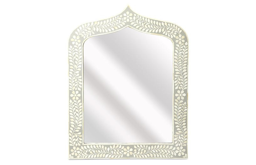 Bone Inlay Wall Mirror, White | One Kings Lane
