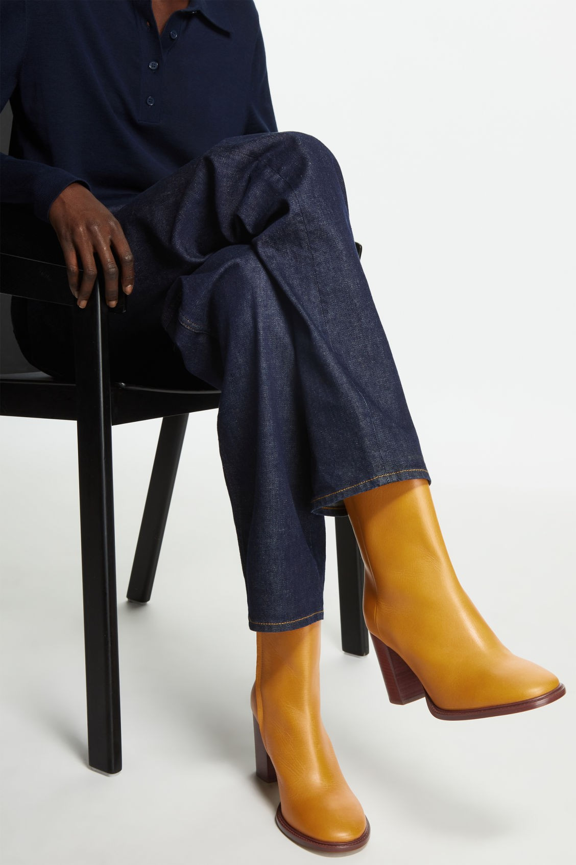 BLOCK-HEEL LEATHER ANKLE BOOTS | COS (EU)
