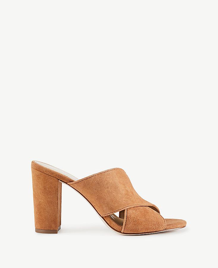 Jeanette Suede Heeled Sandals | Ann Taylor (US)