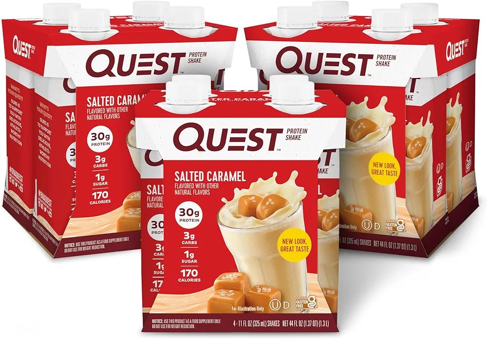 Quest Nutrition Ready to Drink Salted Caramel Protein Shake, High Protein, Low Carb, Gluten Free,... | Amazon (US)