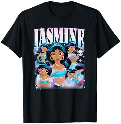 Disney Princess Elegant Classy Jasmine Retro 90s Big Collage T-Shirt | Amazon (US)