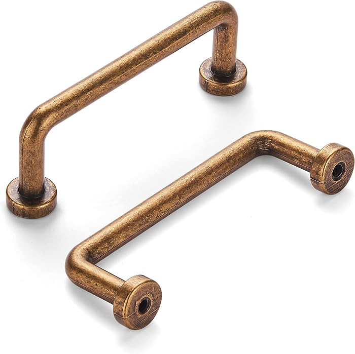 khtumeware 8 Pack 3 inch(76mm) Hole Center Antique Brass Cabinet Pulls Vintage Cabinet Handle Kit... | Amazon (US)