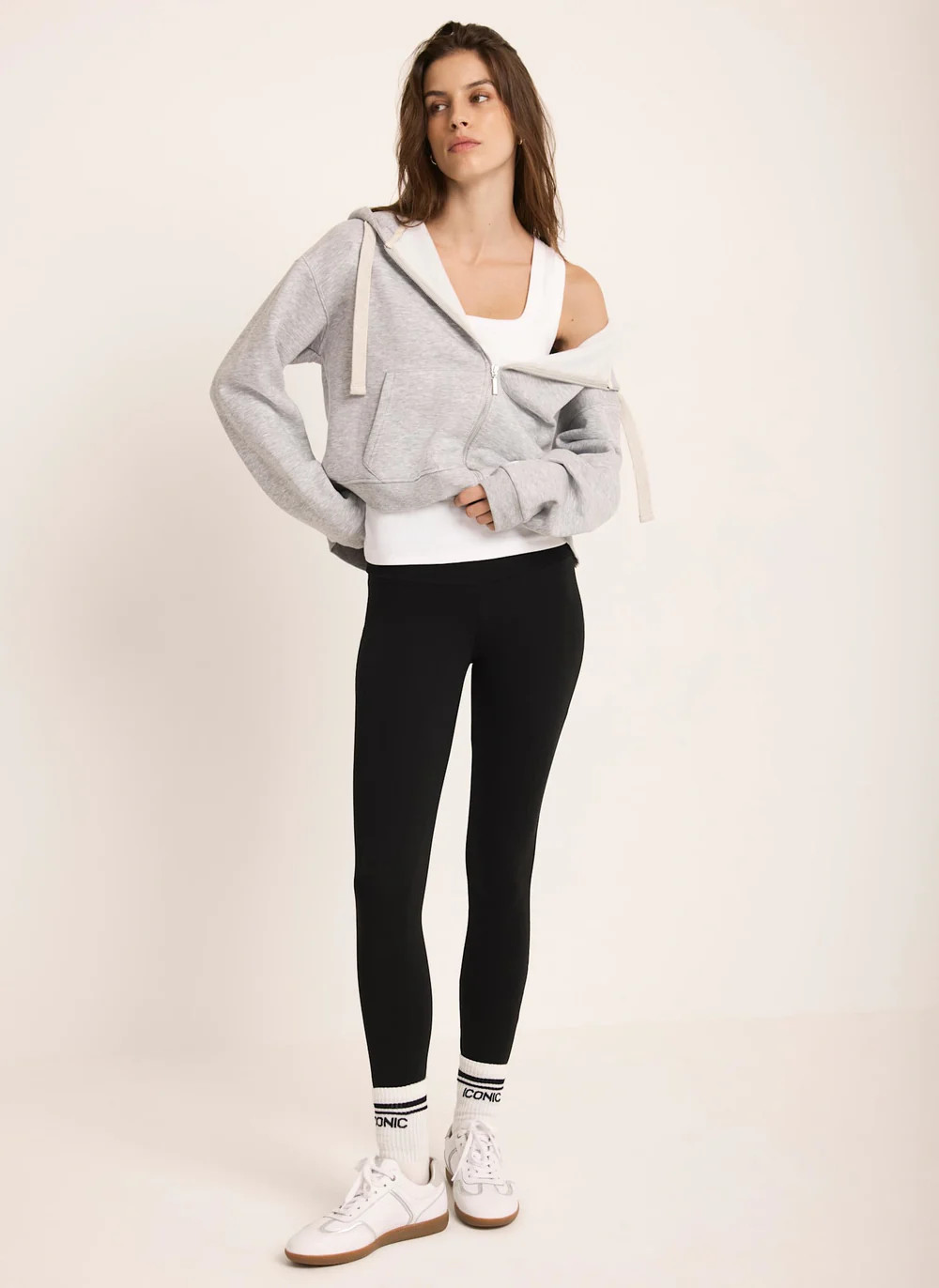 Grey Zip Front Hoodie | Mint Velvet