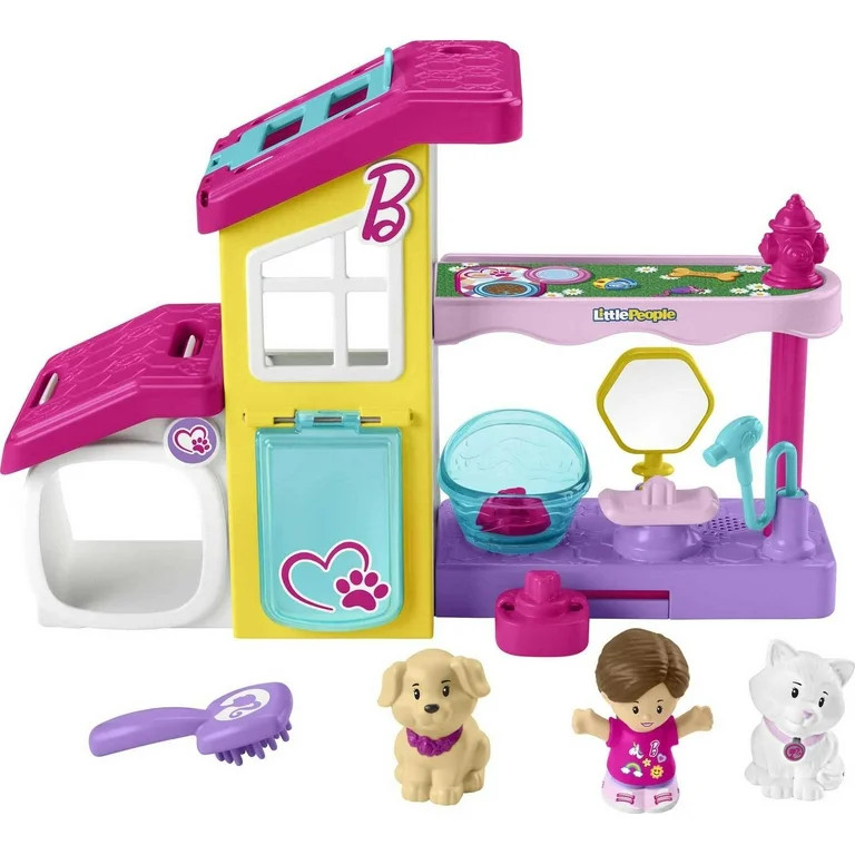 Fisher-Price Little People Barbie Play and Care Pet Spa Musical Toddler Playset, 4 Pieces | Walmart (US)