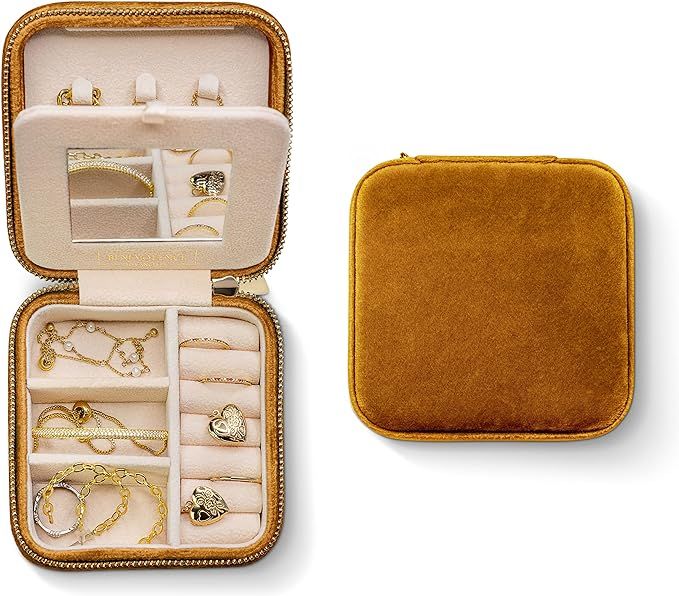 Benevolence LA Plush Velvet Travel Jewelry Storage Box | Travel Jewelry Case Small Jewelry Box fo... | Amazon (US)