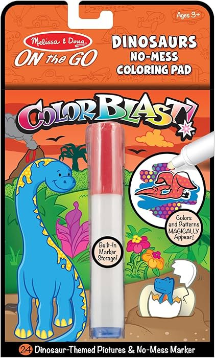 Melissa & Doug On the Go ColorBlast! Travel Activity Book With No-Mess Marker - Dinosaur - FSC Ce... | Amazon (US)