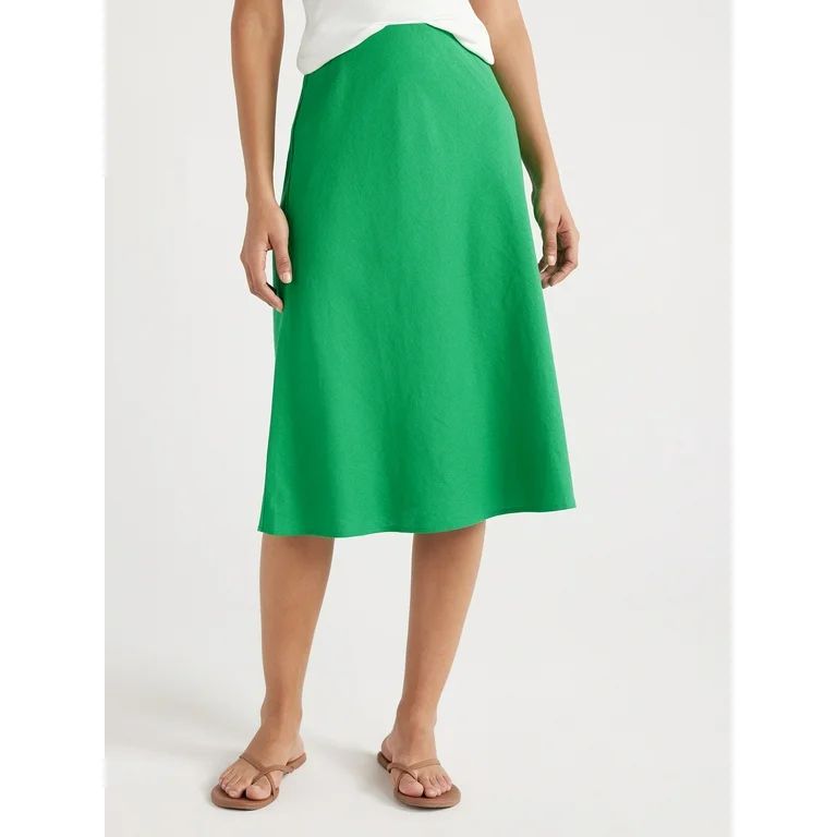 Free Assembly Women’s Bias Slip Midi Skirt, Sizes XS-XXL | Walmart (US)