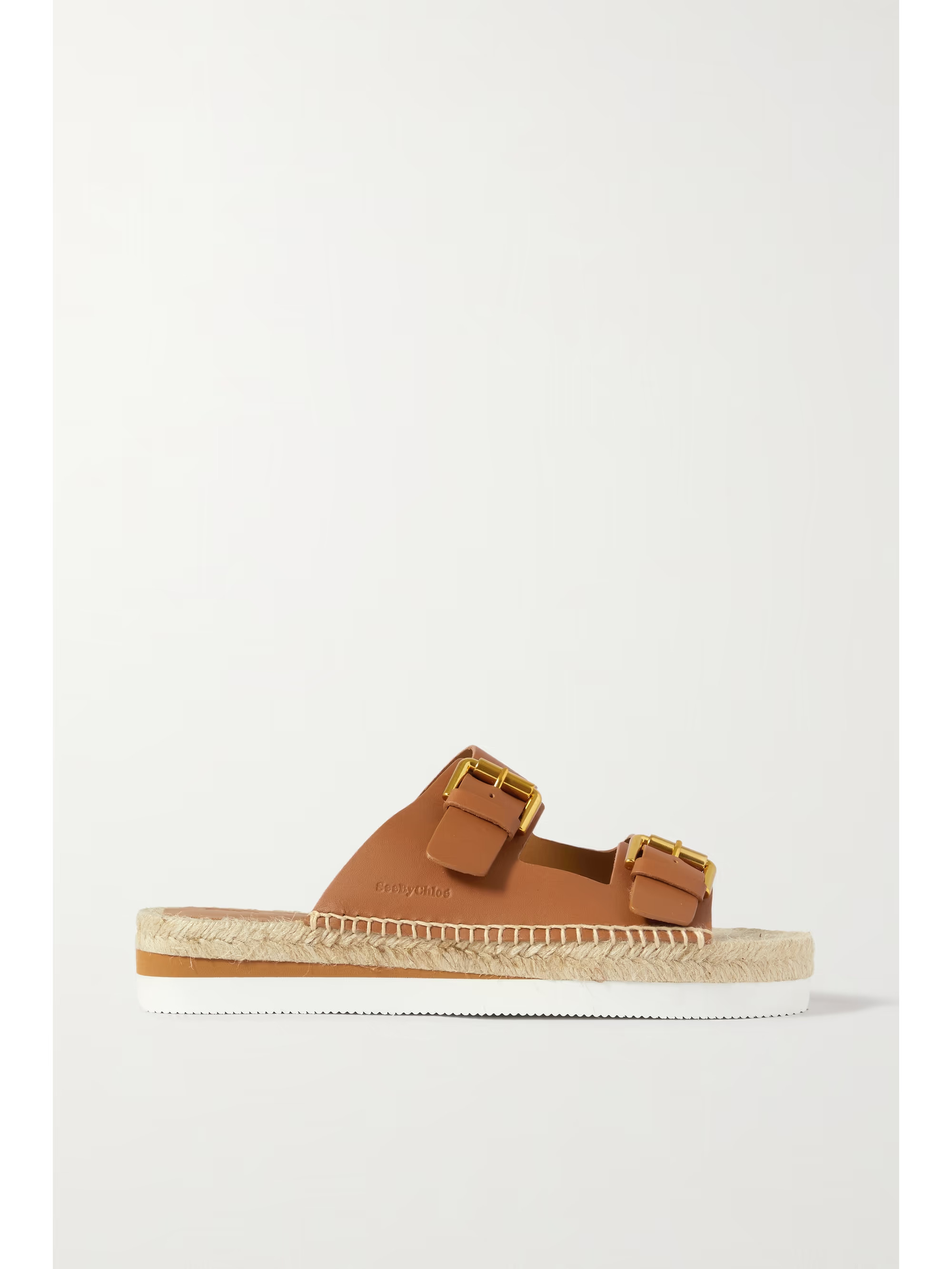 Tan Glyn leather espadrille platform slides | SEE BY CHLOÉ | NET-A-PORTER | NET-A-PORTER (US)