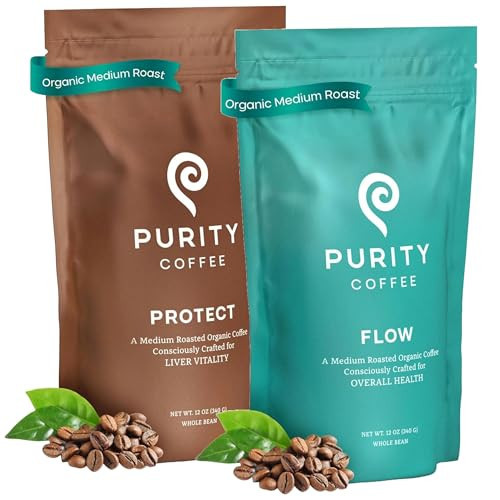 Purity Coffee FLOW+PROTECT Medium Roast Whole Coffee Beans (12oz Each) - USDA Organic Specialty Grade Arabica - Third Party Tested for Mold, Mycotoxins, Pesticides | Amazon (US)