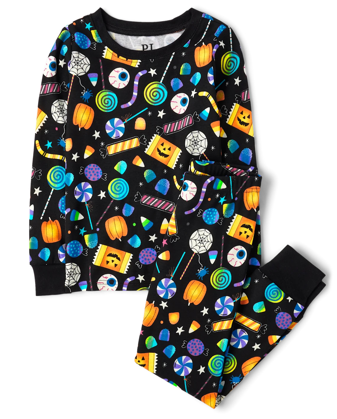 Kids Glow Halloween Candy Snug Fit Cotton Pajamas - black | The Children's Place